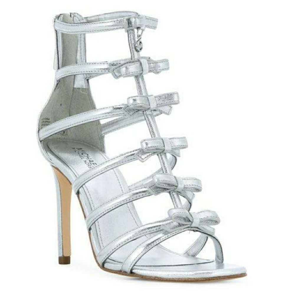 🆕 Michael Kors Veronica Caged Heels Metallic 10
